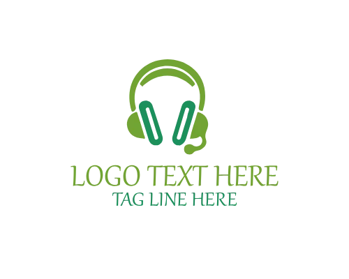Headphone with Microphone Logo