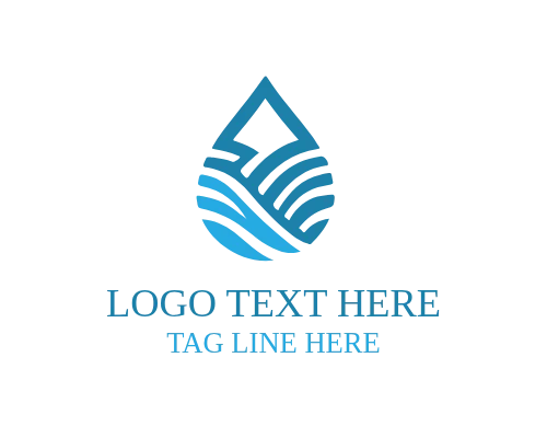 Health and Hydration Linear Water Drop Logo