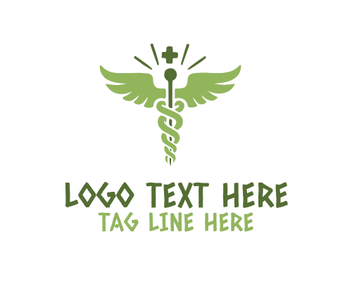 Healthcare Caduceus Emblem Logo
