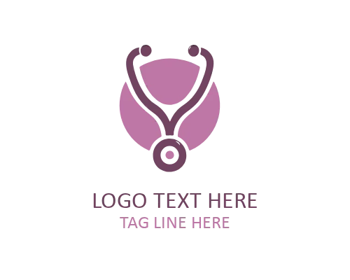 Healthcare Emblem Stethoscope Logo