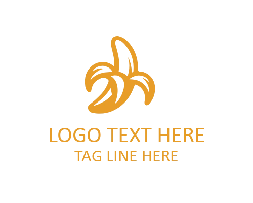 Healthy Banana Outline Logo for Nutrition Branding