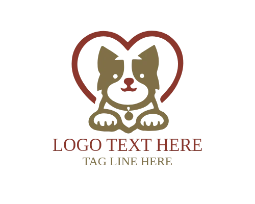 Healthy Pet Food Heart Logo logo template preview