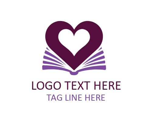 Heart Book Academic Design Logo