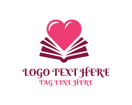Heart Book Academic Graphic Logo