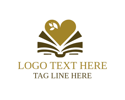 Heart Book Education Design Logo