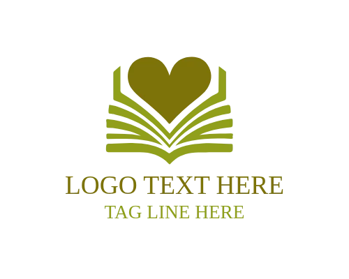 Heart Book Education Graphic Logo