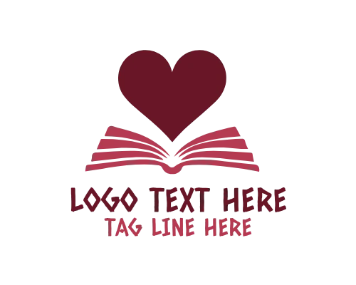 Heart Book Knowledge Design Logo