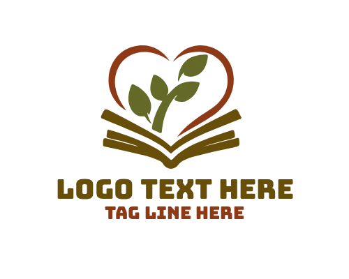 Heart Book Learning Concept Logo