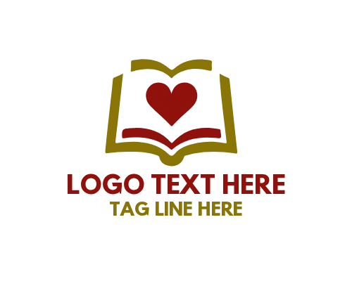 Heart Book Library Graphic Logo