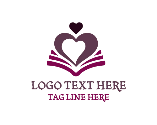 Heart Book Reading Brand Logo