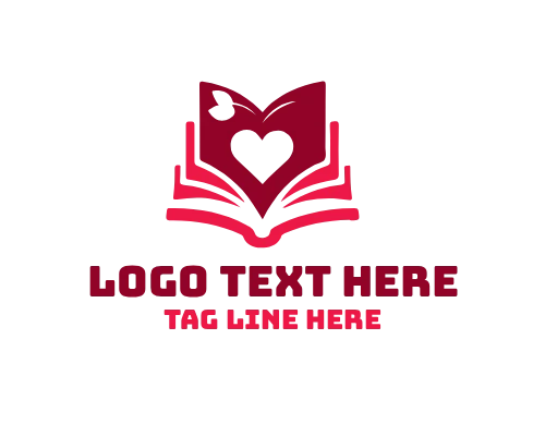 Heart Book Reading Style Logo