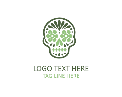 Heart Eyes Sugar Skull Logo