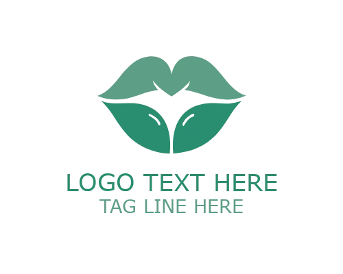 Heart Shaped Lips Logo for Beauty and Romantic Branding