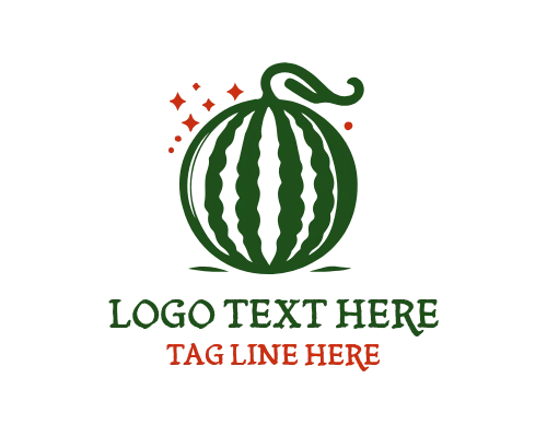 Heart Shaped Watermelon Love Fruit Logo