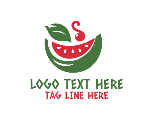 Heart Shaped Watermelon Slice Love Logo