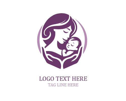 Heart Touch Mom And Baby Logo