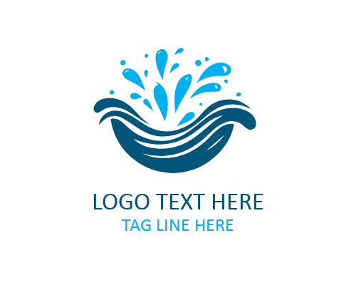 Heart Water Splash Logo