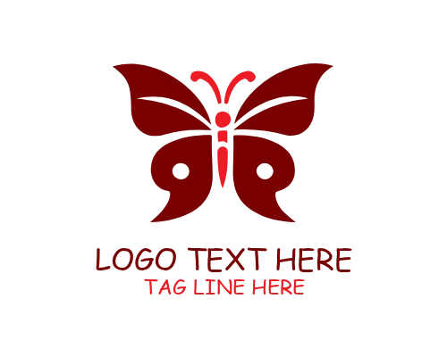 Heart Wing Butterfly Logo