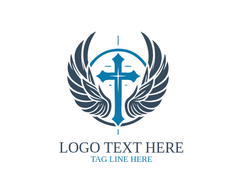 Heaven Rays Cross Logo