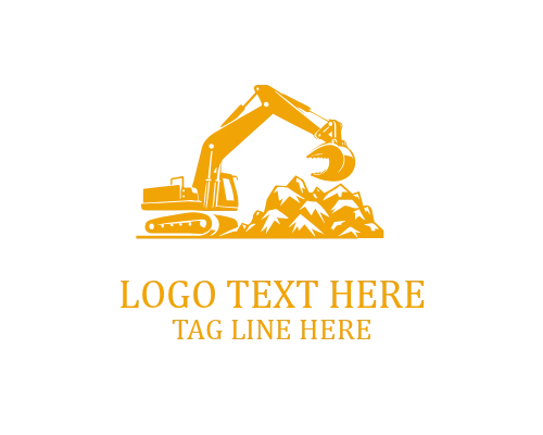 Heavy Excavator Machine Logo