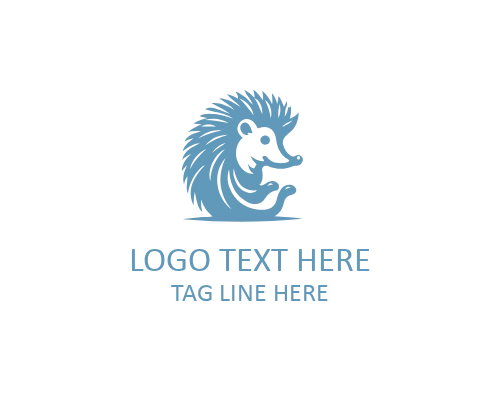Hedgehog Black and White Logo