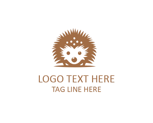 Hedgehog Outline Badge Logo