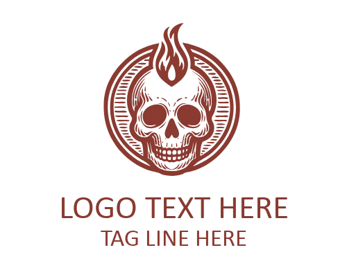 Hellfire Burning Skull Logo