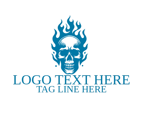 Hellfire Flaming Skull Logo