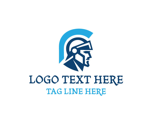 Helmeted Warrior Man Logo