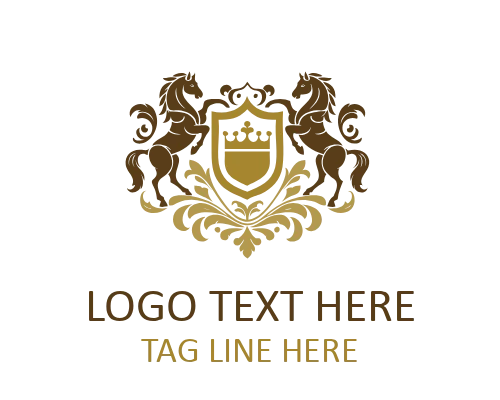 Heraldic Horse Crest Logo