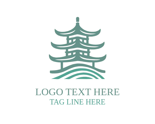 Heritage China Traditional Architecture Logo for Historic Branding