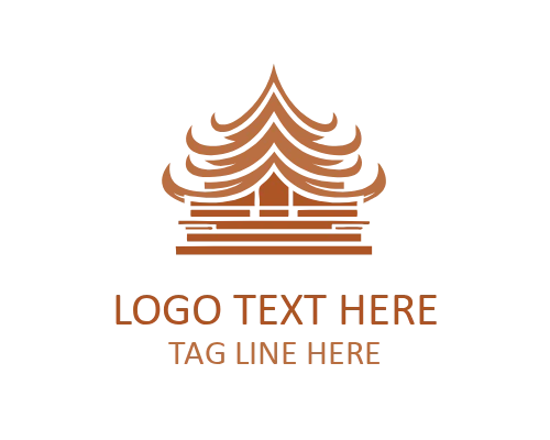 Heritage Manor China Traditional Architecture Logo for Historic Property Branding