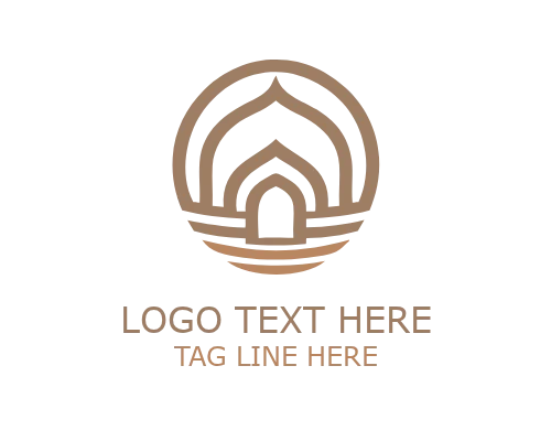Heritage Mosque Traditional Architecture Logo for Historic Branding