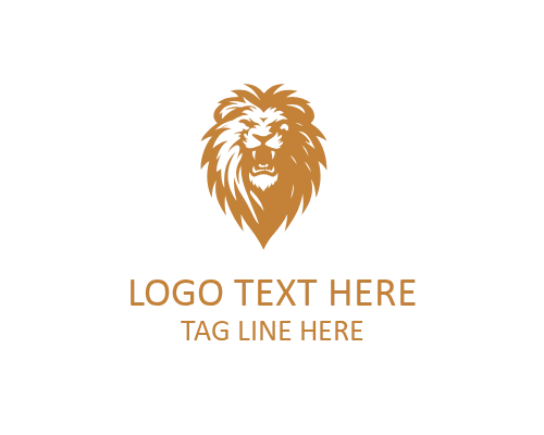 Stylish Roaring Lion Logo
