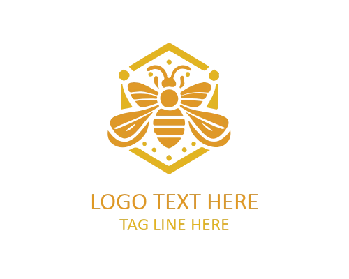 Hexagon Bee Honeycomb Logo