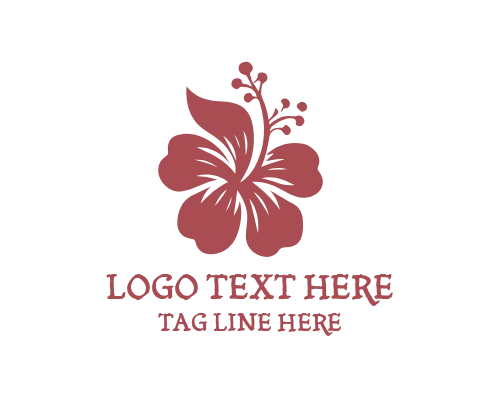 Hibiscus Floral Mark Logo for Botanical Branding