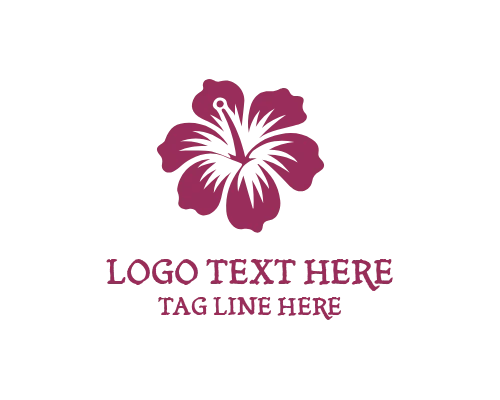 Hibiscus Outline Logo for Floral Branding