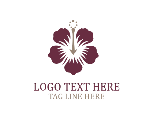 Hibiscus Silhouette Logo for Nature Branding