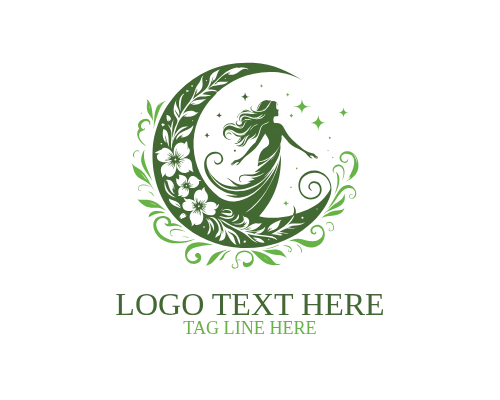 Hidden Light Moon Woman Logo