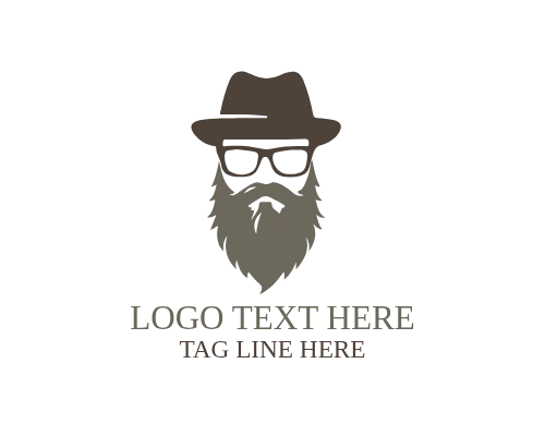 Hipster Beard Guy Logo Design