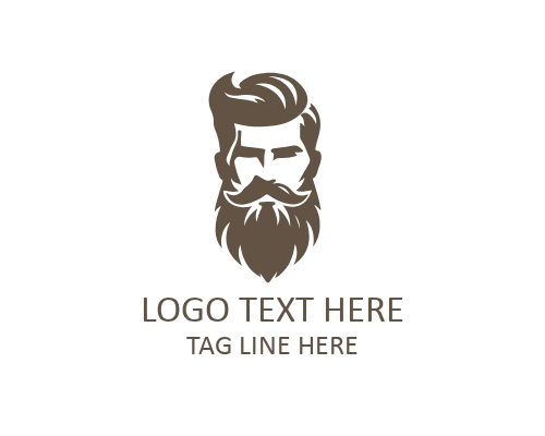 Hipster Style Beard Guy Logo