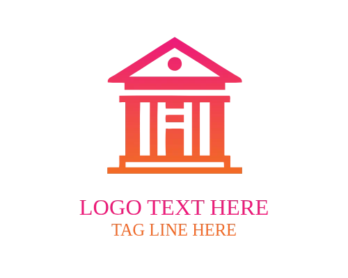 Historic Building Outline Traditional Architecture Logo for Restoration Branding