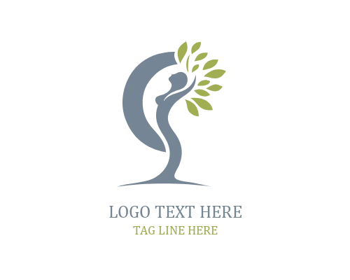 Holistic Balance Woman Tree Logo