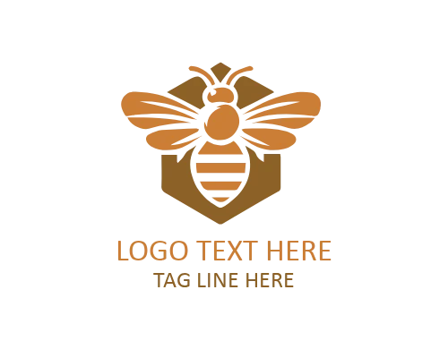 Honeycomb Honey Bee Logo