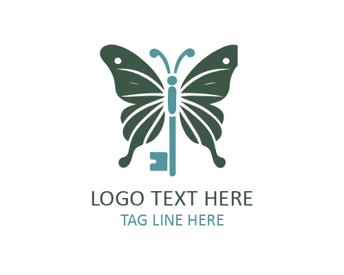 Horizontal Butterfly Key Logo