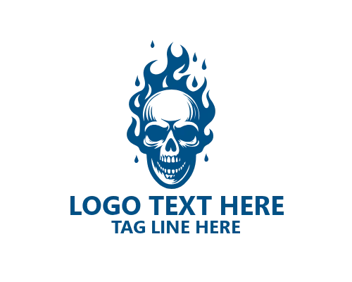 Horror Style Flaming Skull Logo