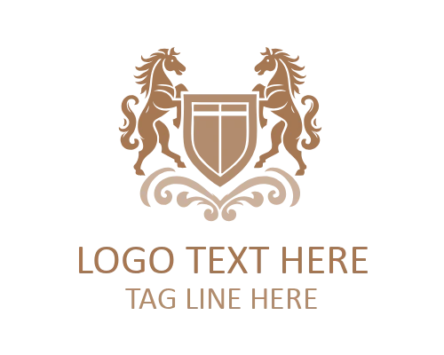 Horse Crest Shield Logo