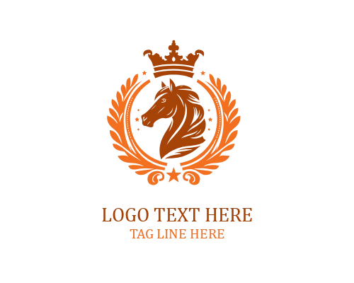 Horse Crown Badge Logo