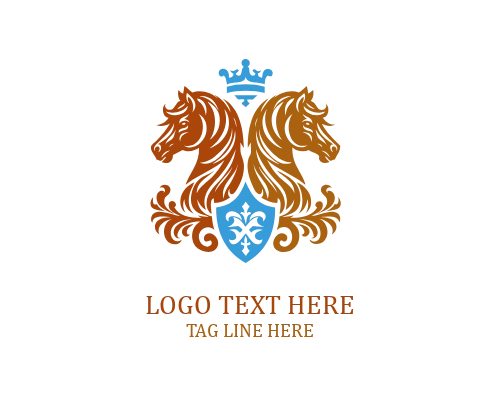 Horse Crown Shield Logo