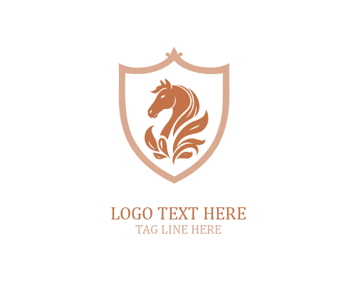 Horse Shield Badge Logo